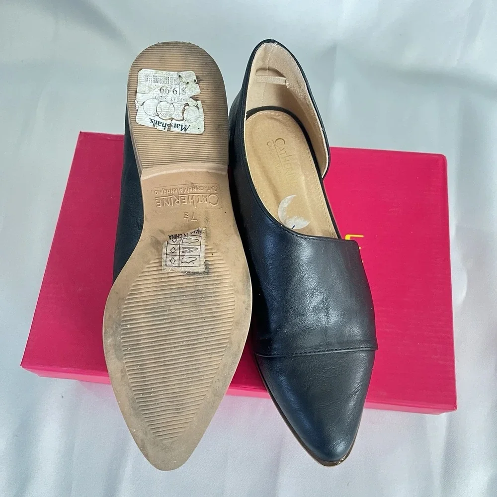 Catherine Malandrino Black Pointed Toe Slip-On Women's Flats Size 7.5